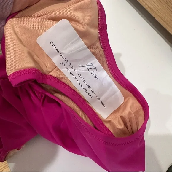 Jcrew Ruched Plunge Neckline One Piece Swimsuit Pink - Picture 7 of 8